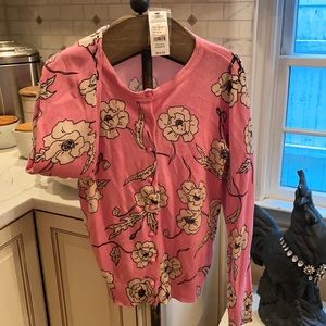 NWT LORD & TAYLOR PETITE FLORAL BUTTON DOWN SWEATER 💯COTTON😍❤️